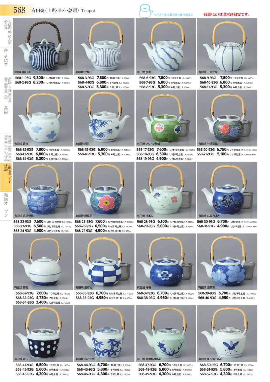 土瓶・急須・ポット・抹茶碗 ページ568
