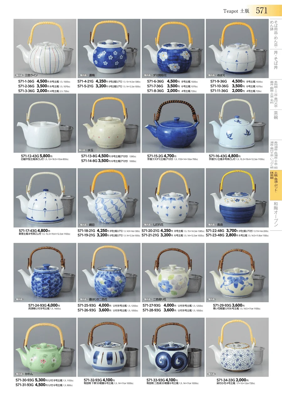 土瓶・急須・ポット・抹茶碗 ページ571