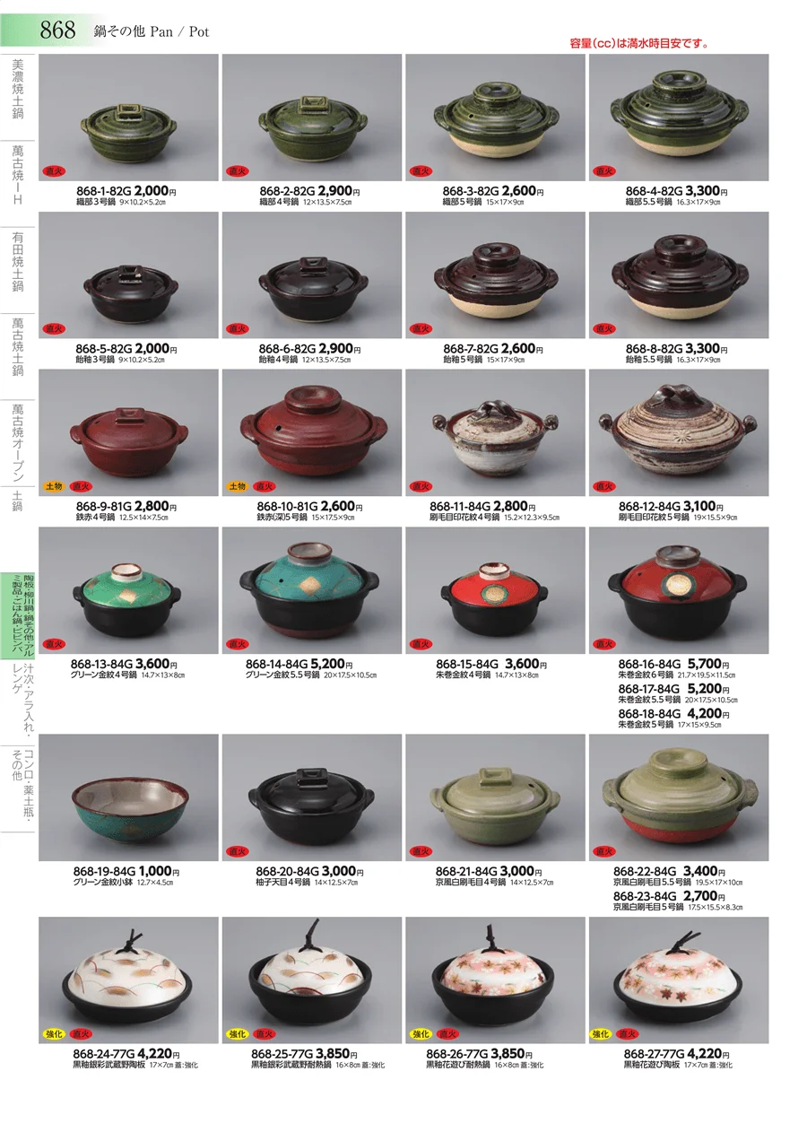 陶板・柳川鍋・鍋その他・アルミ製品・ごはん鍋・ビビンバ ページ868
