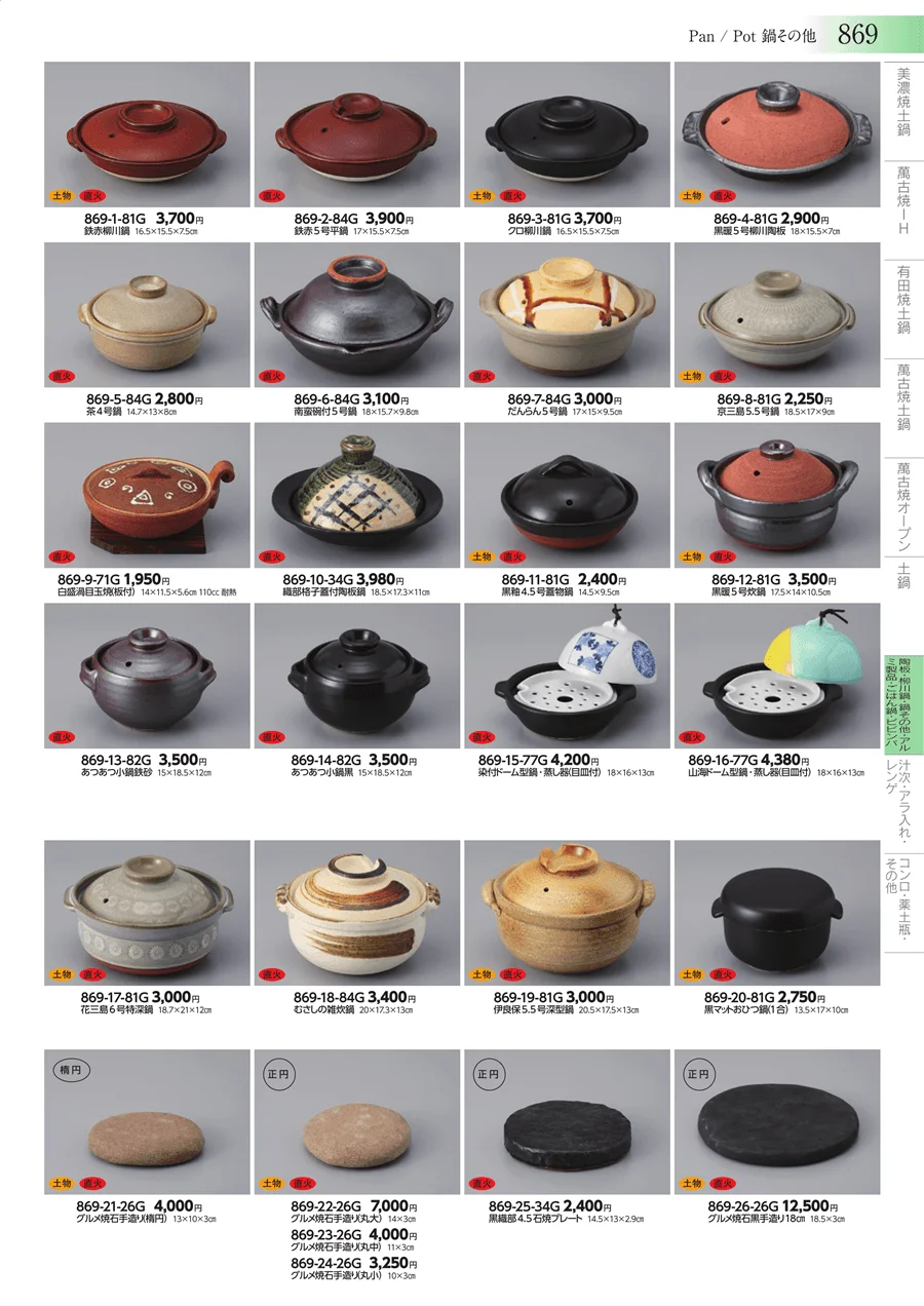陶板・柳川鍋・鍋その他・アルミ製品・ごはん鍋・ビビンバ ページ869