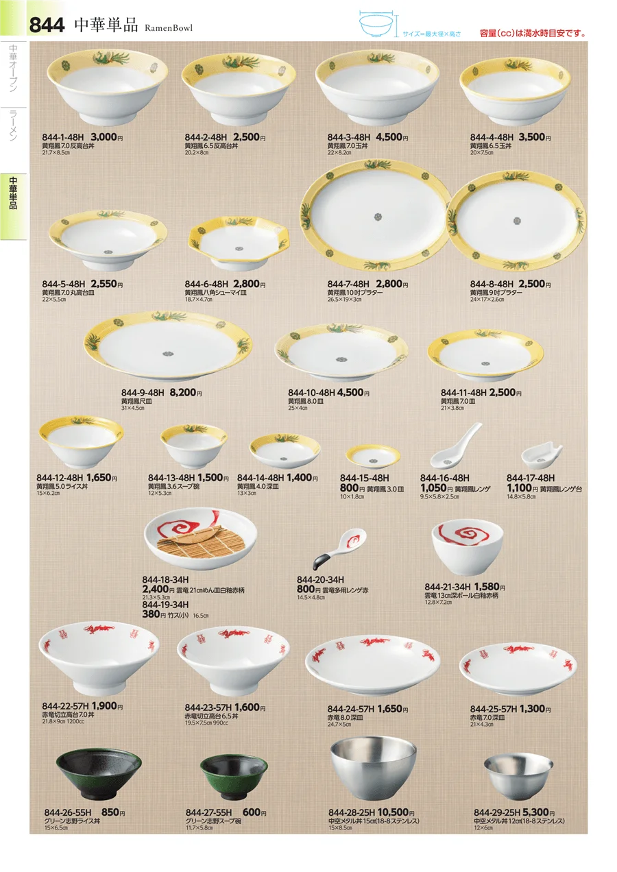 中華食器・ラーメン ページ844