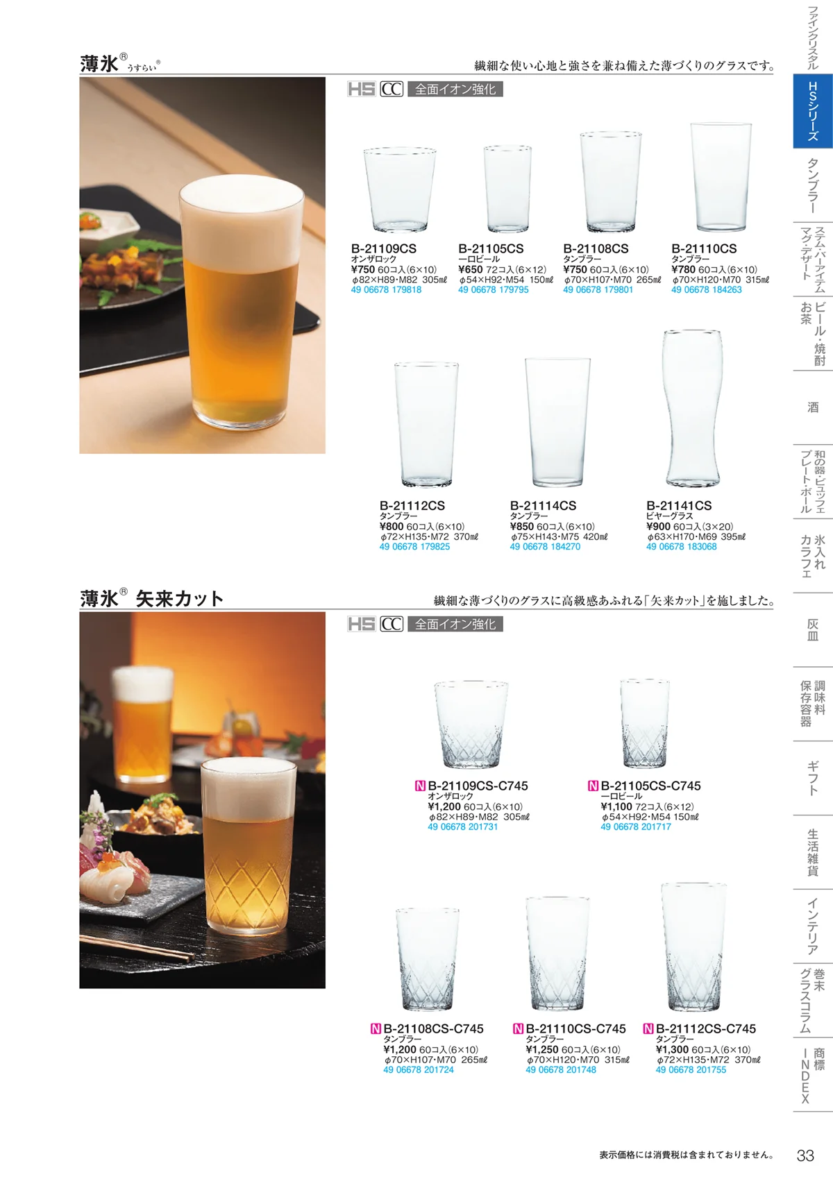 東洋佐々木ガラス2020・ページ番号33・HSシリーズ