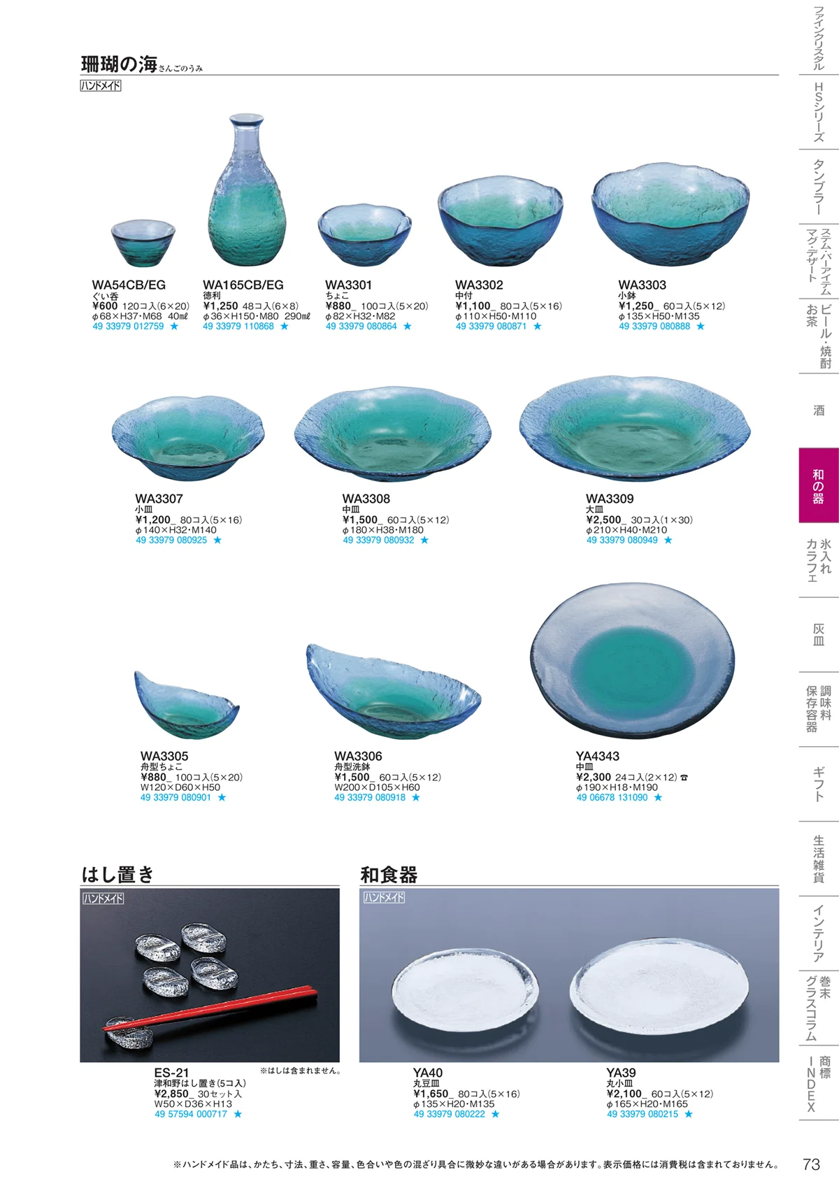 東洋佐々木ガラス2020・ページ番号73・和の器