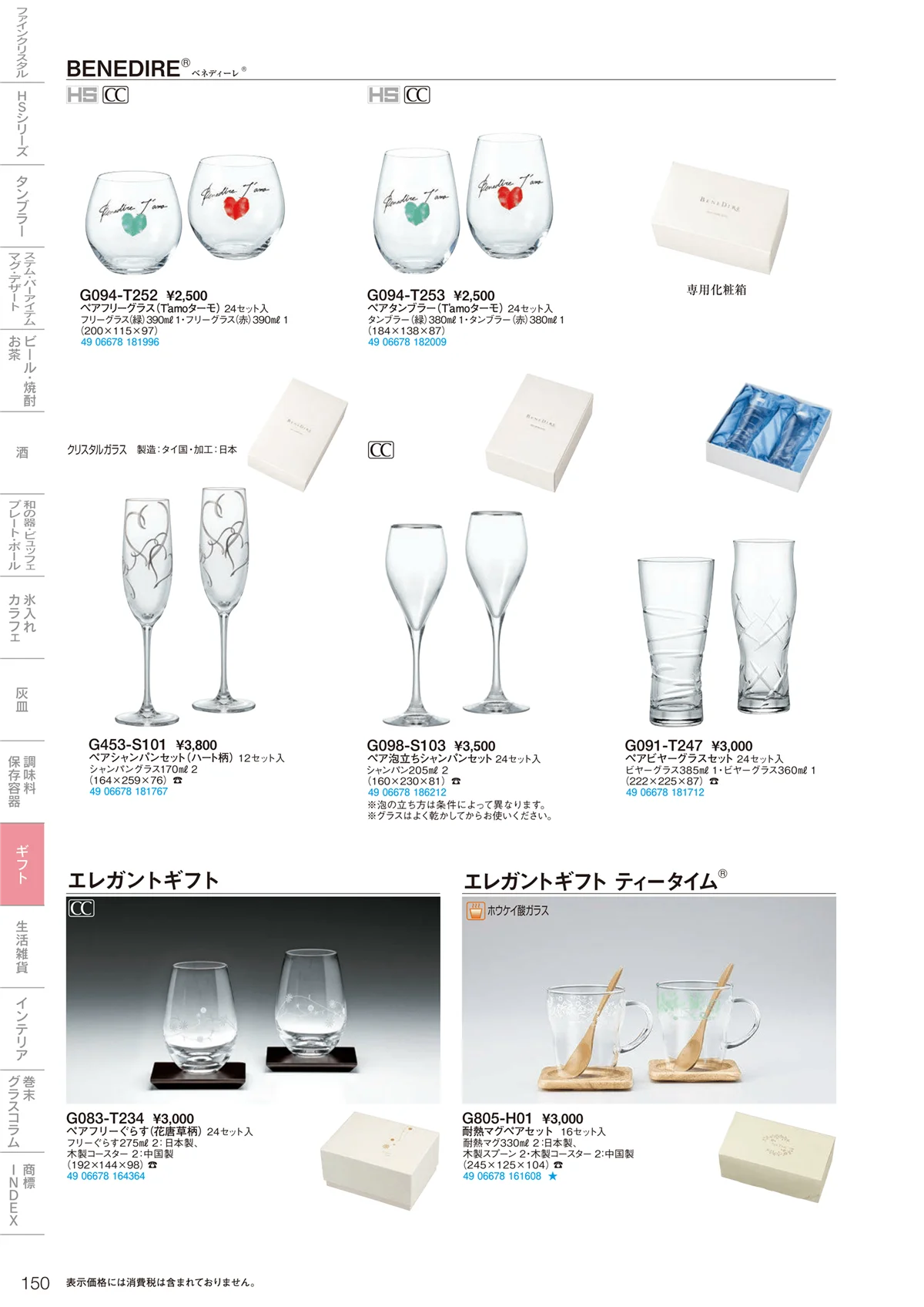 東洋佐々木ガラス2021・ページ番号150・ギフト