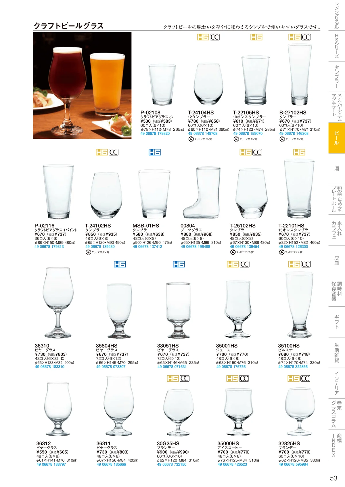 東洋佐々木ガラス2022・ページ番号53・マグ・ビール