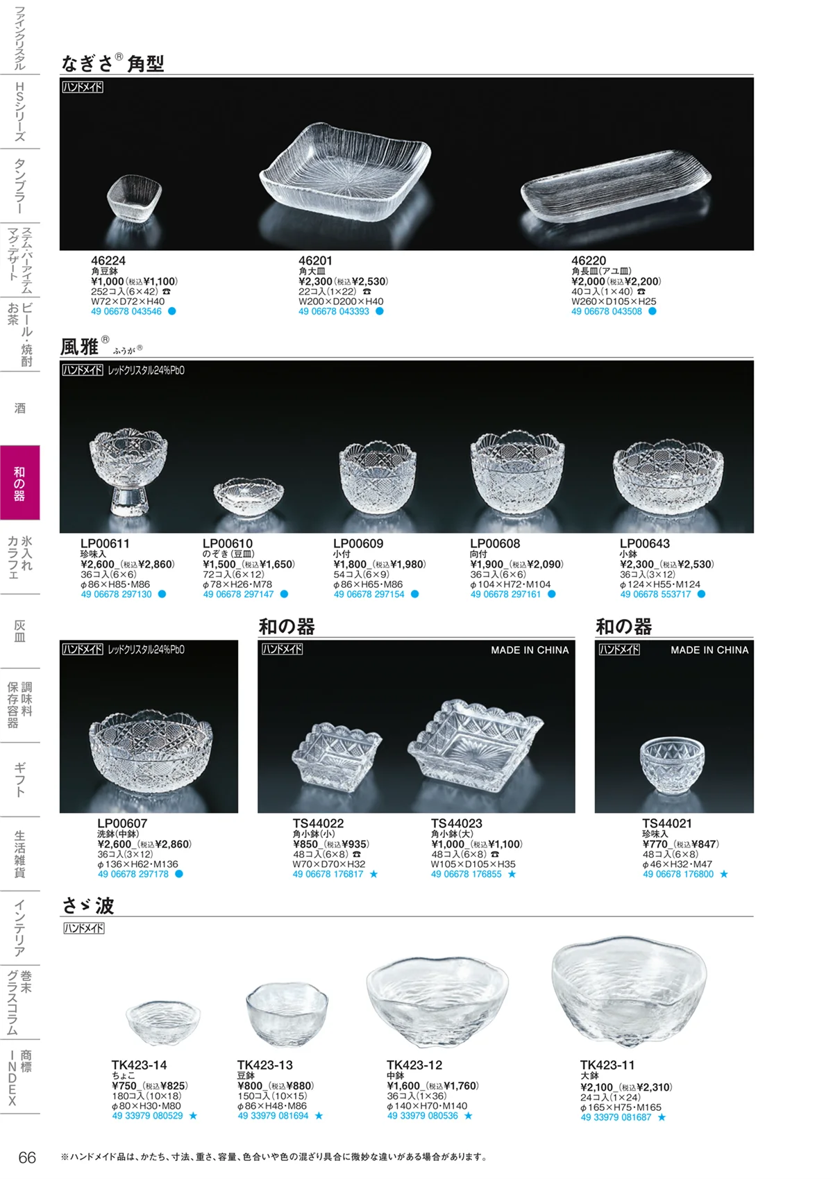 東洋佐々木ガラス2023・ページ番号66・和の器