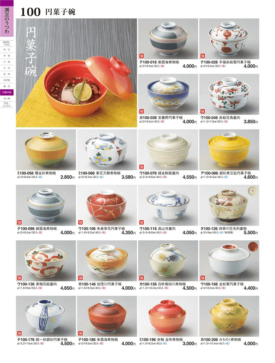 蓋向・円菓子碗 ページ100