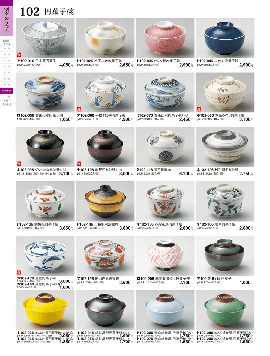 蓋向・円菓子碗 ページ102