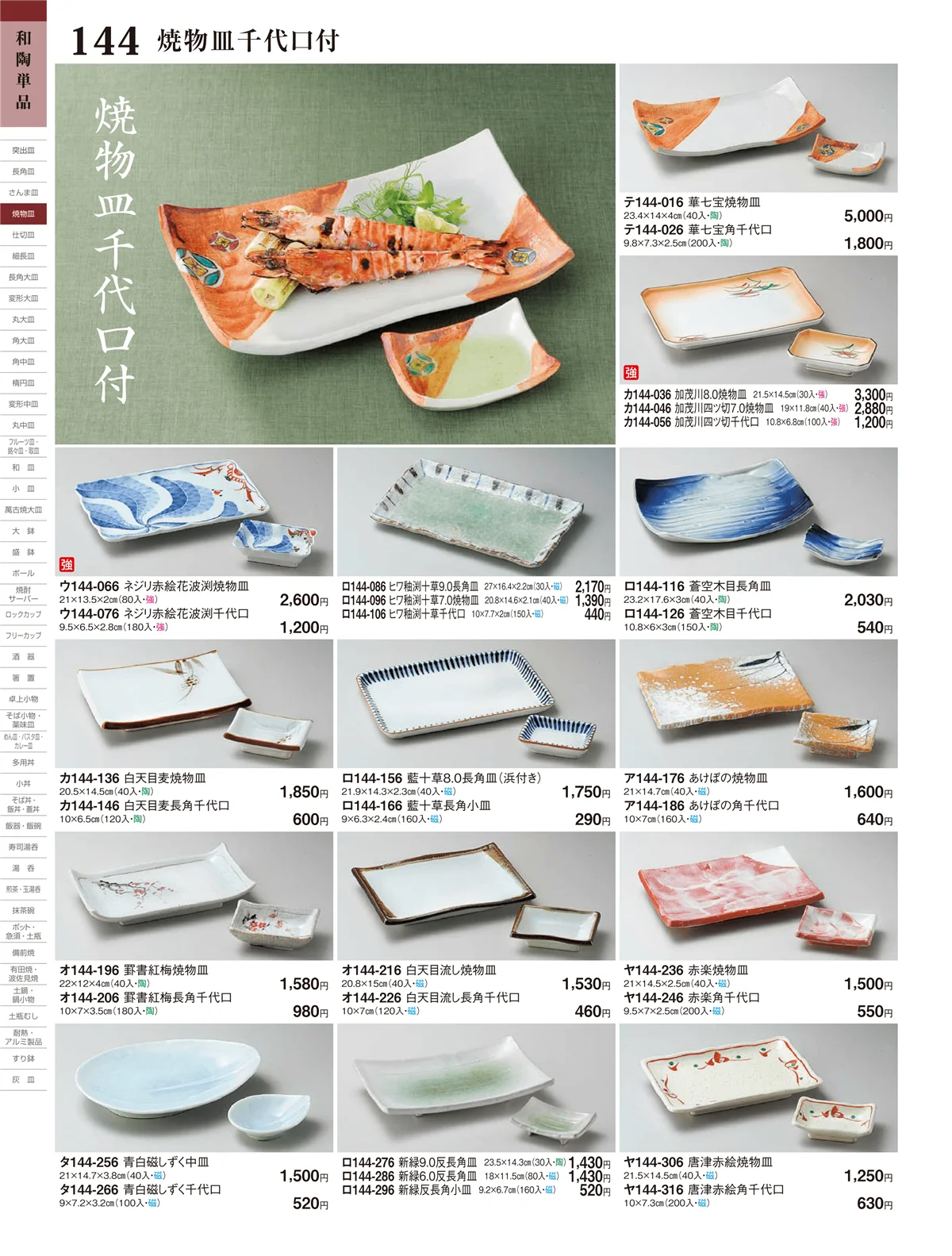 ときわ・ページ番号144・さんま皿・焼物皿・千代口
