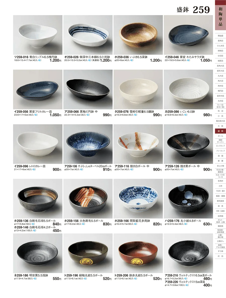 大鉢・盛鉢・ボール ページ259