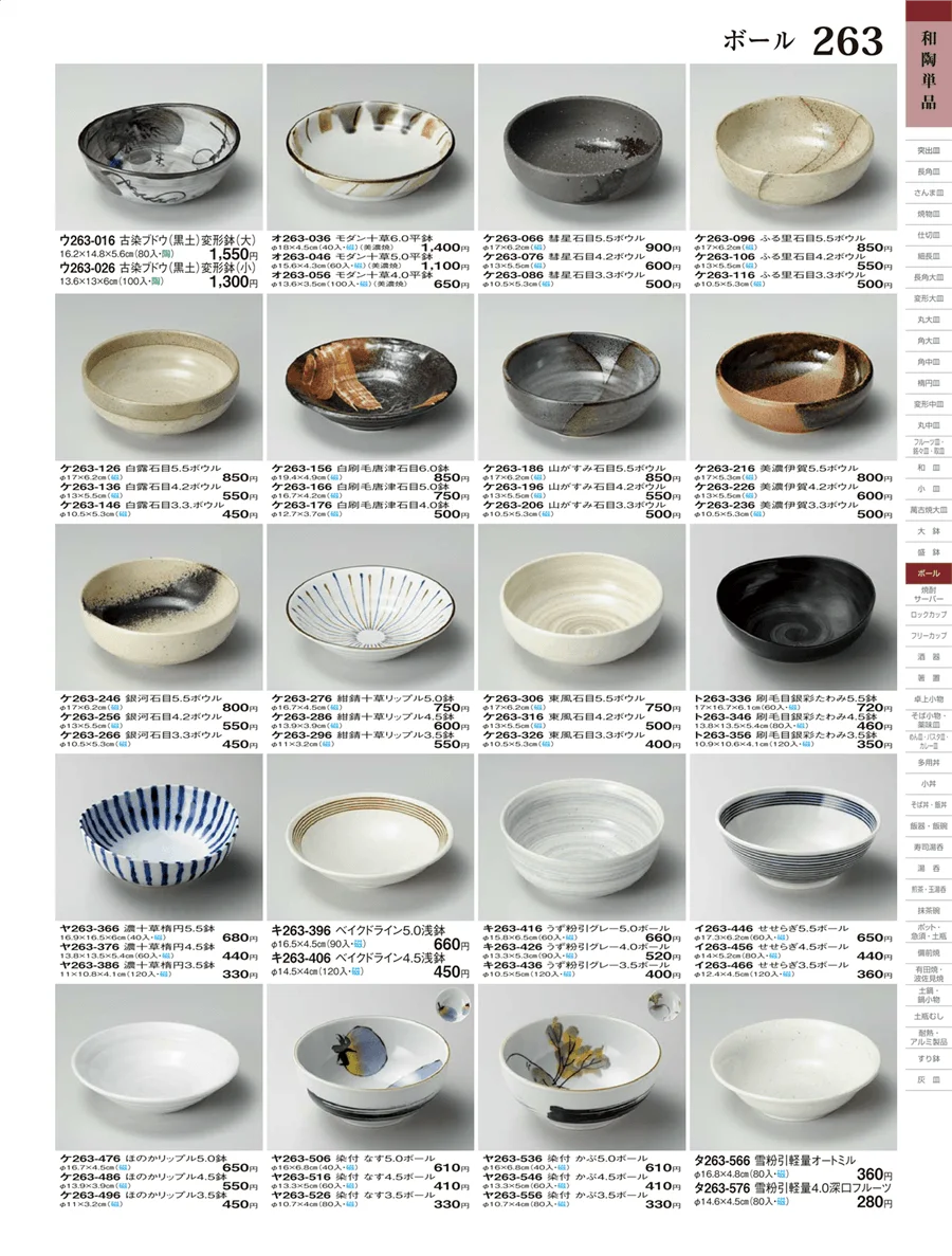 大鉢・盛鉢・ボール ページ263
