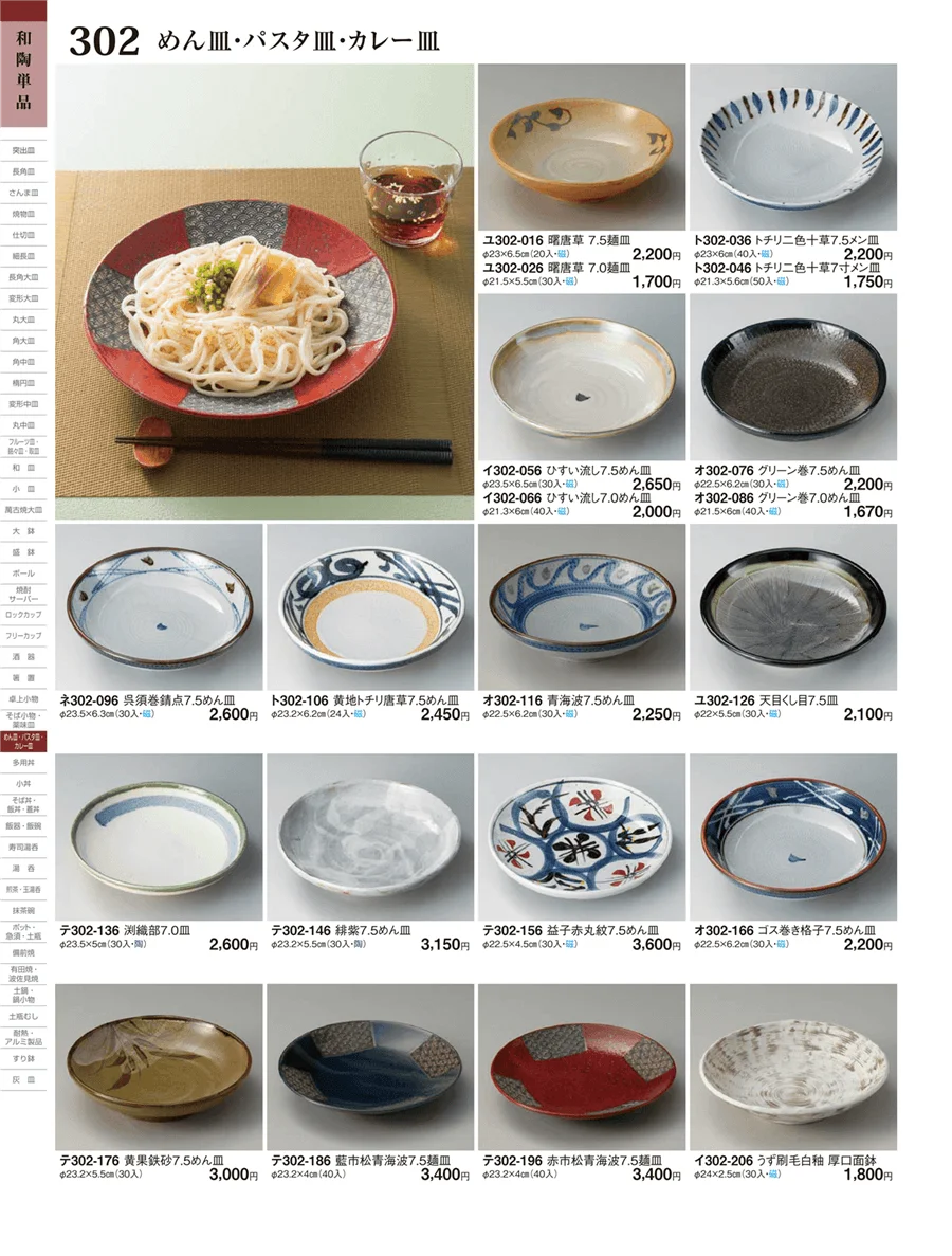 めん皿・パスタ皿・カレー皿 ページ302