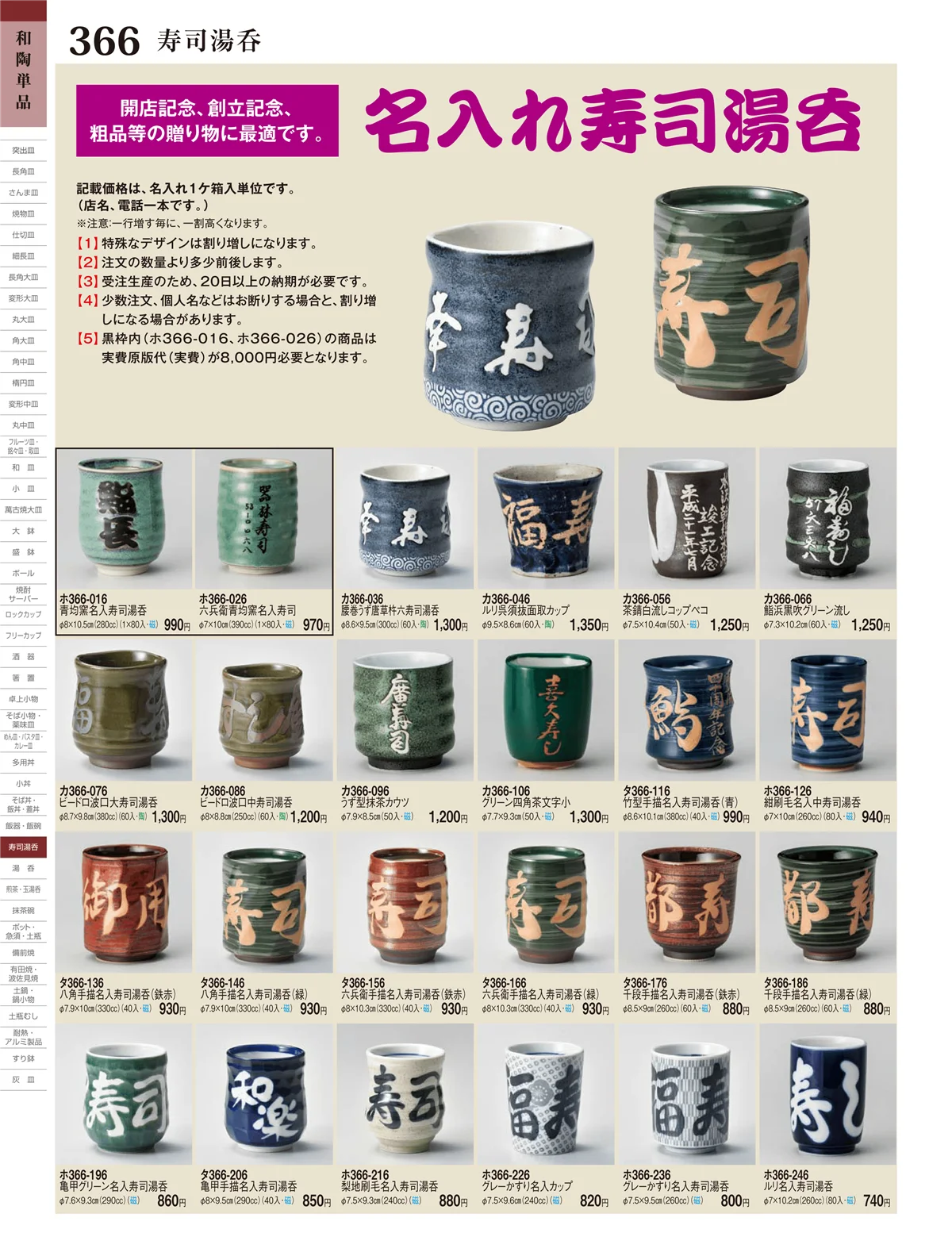 ときわ・ページ番号366・寿司湯呑・湯呑
