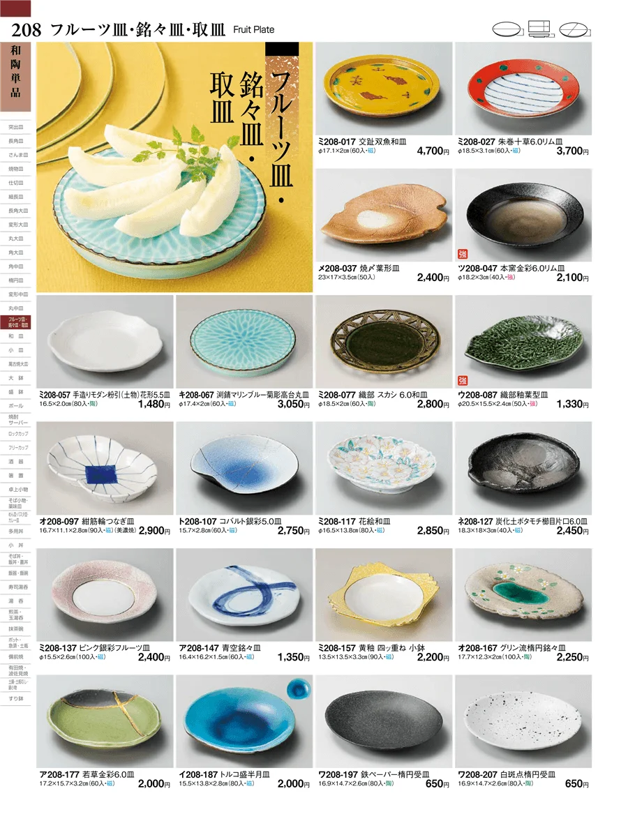 フルーツ皿・銘々皿・取皿 ページ208