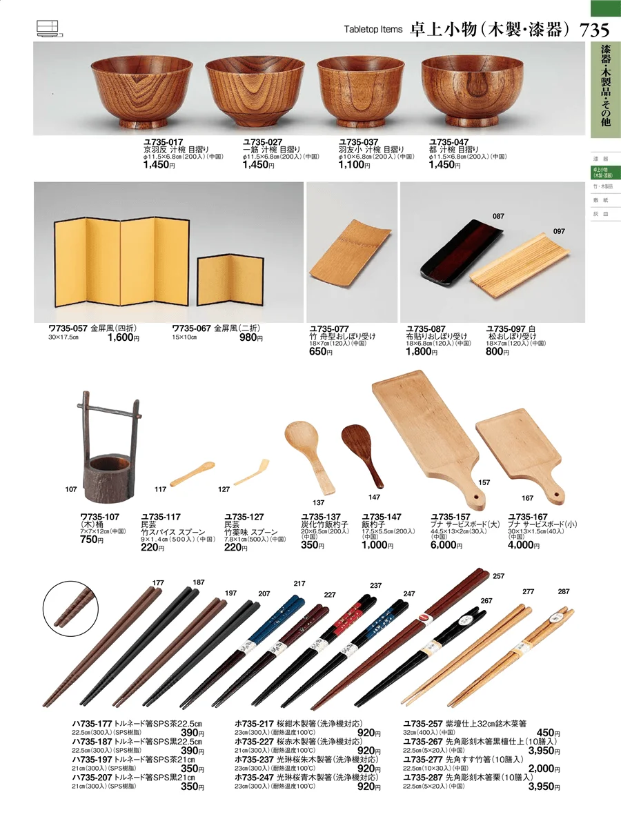 漆器・木製品・その他 ページ735