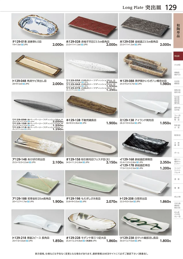突出皿 ページ129
