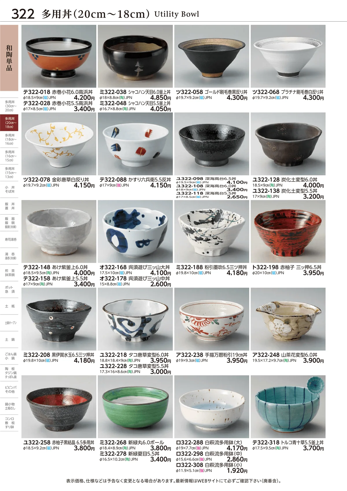 ときわvol.28・ページ番号322・多用丼(20cm～18cm)