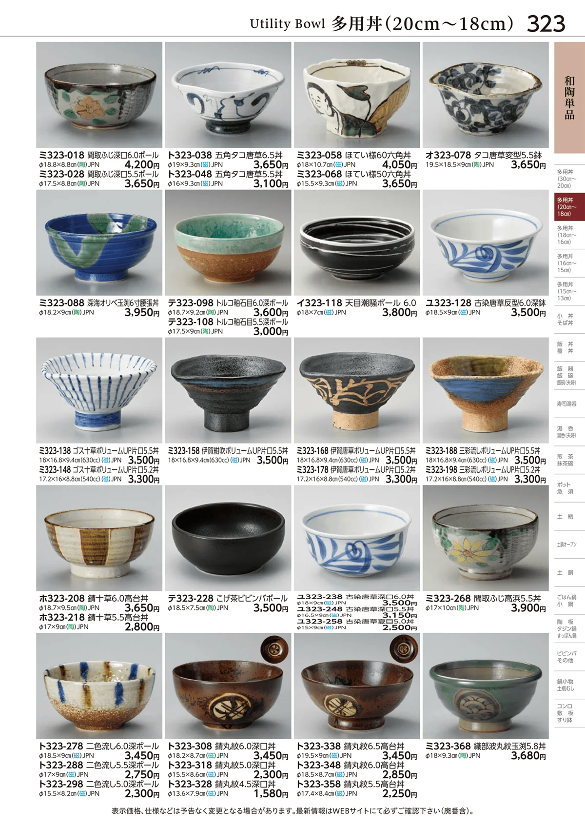 ときわvol.28・ページ番号323・多用丼(20cm～18cm)