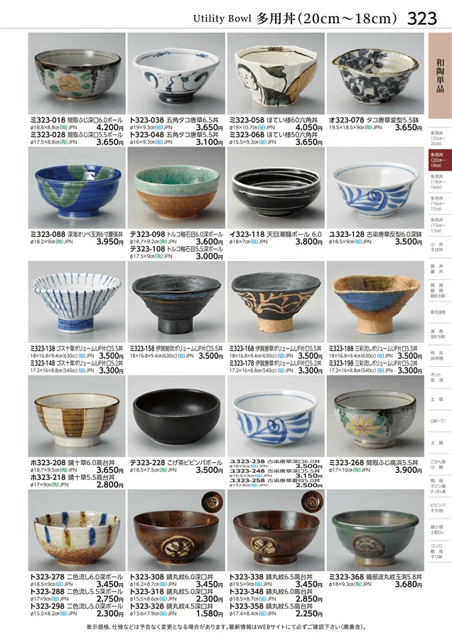 多用丼(20cm～18cm) ページ323