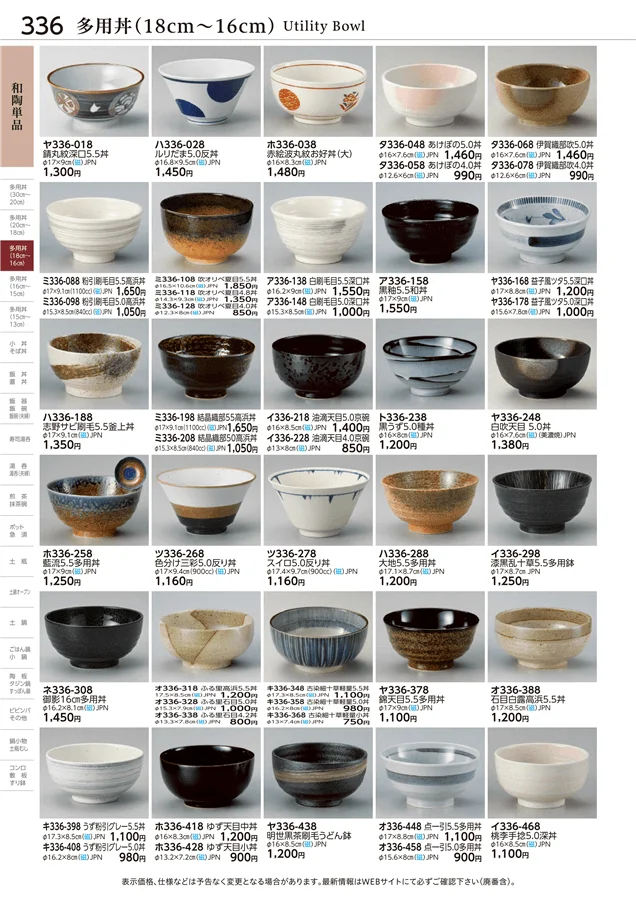 多用丼(18cm～16cm) ページ336
