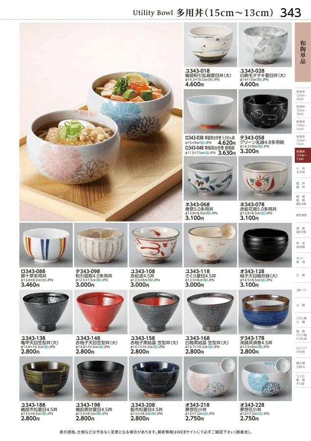 多用丼(15cm～13cm) ページ343