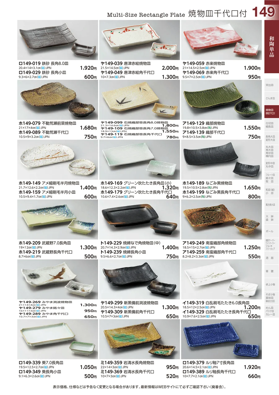 焼物皿 千代口付 ページ149