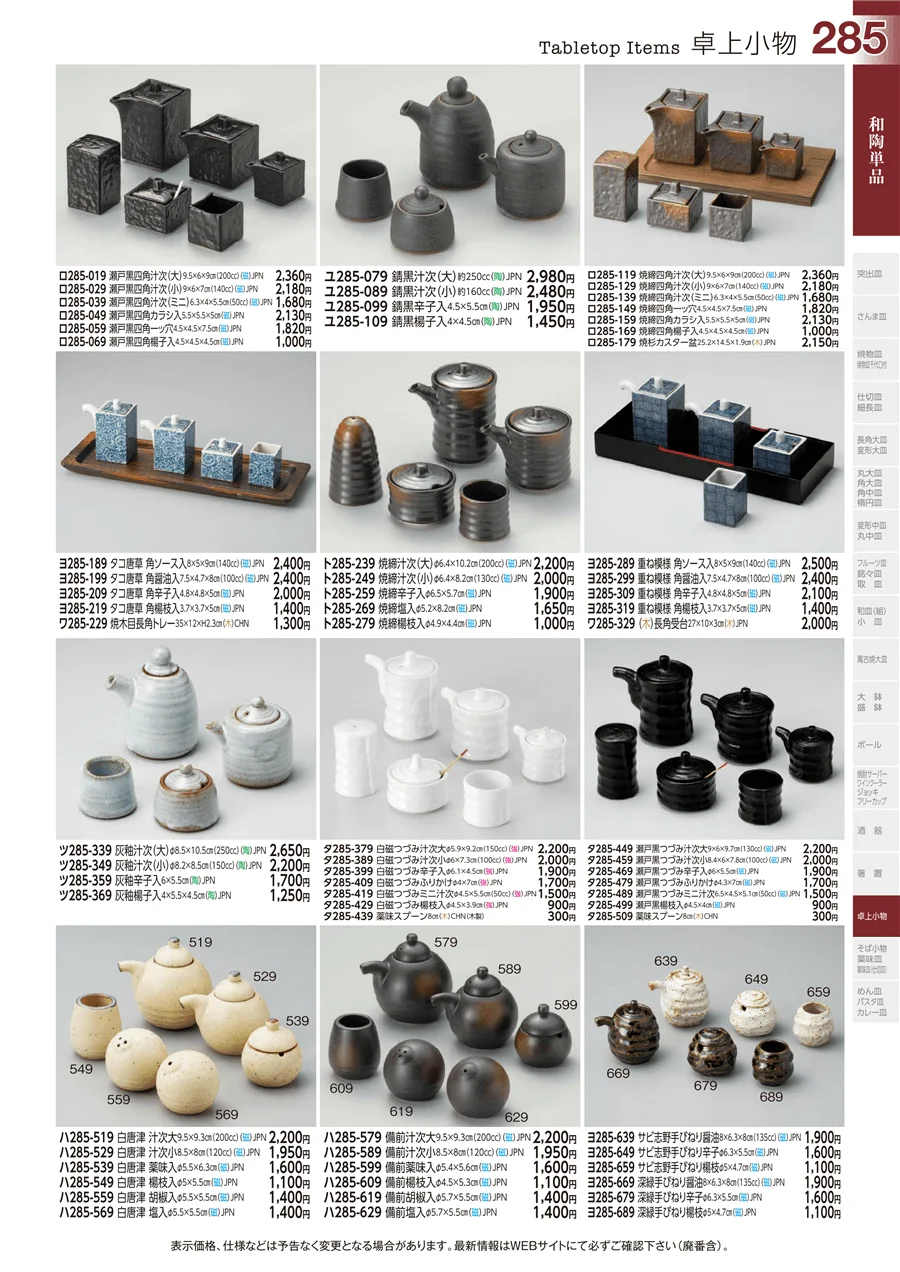 卓上小物 ページ285