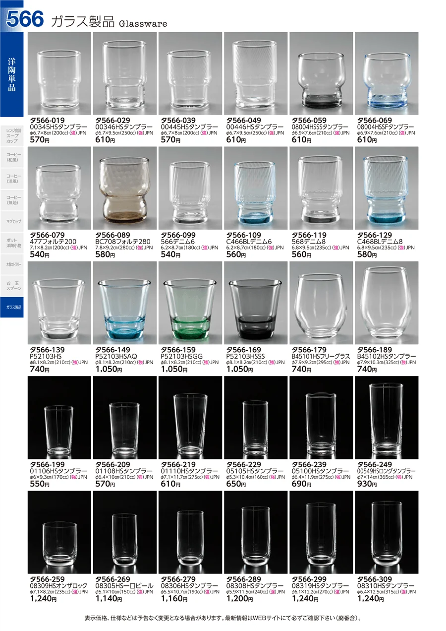 ガラス製品 ページ566