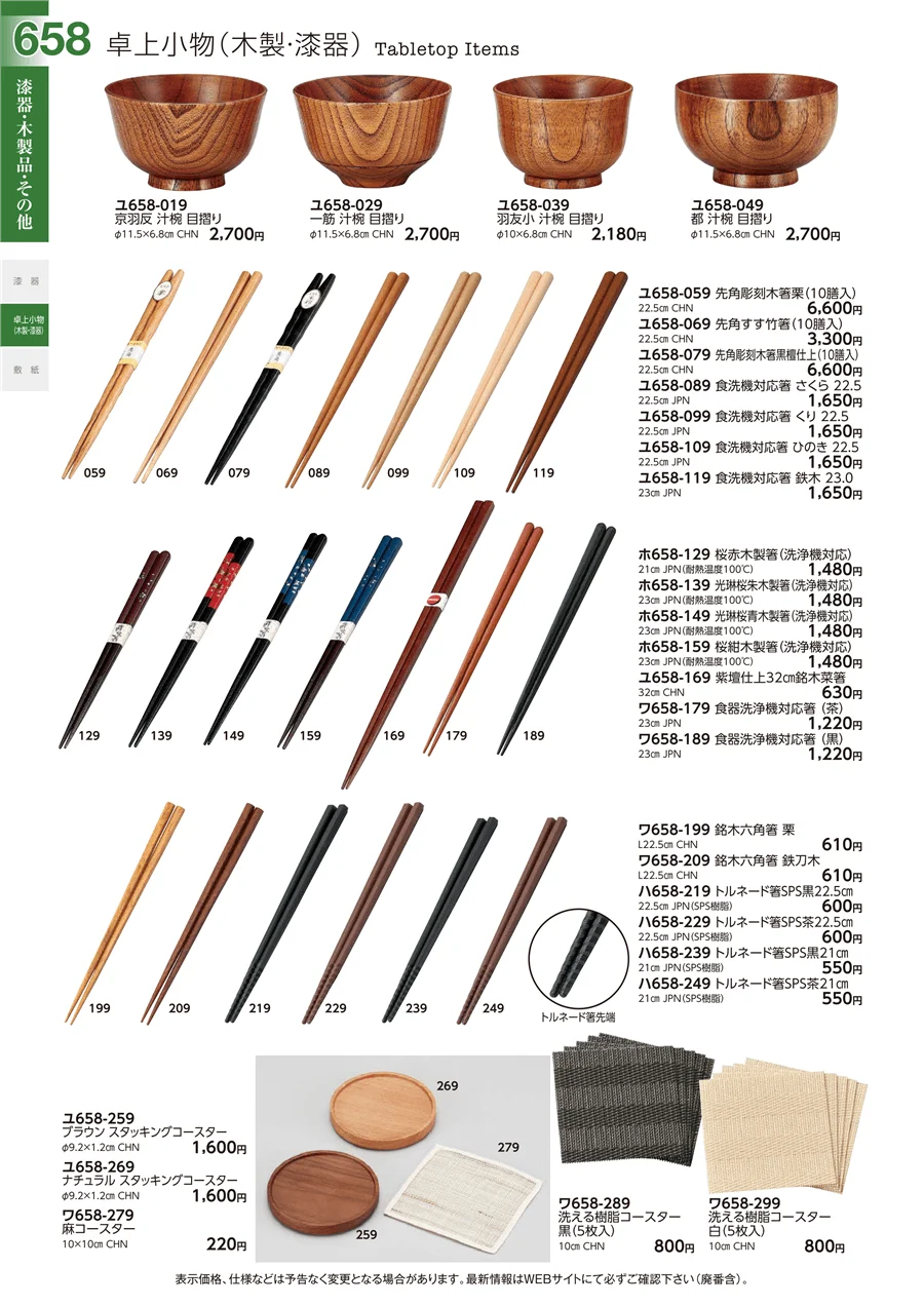 卓上小物(木製・漆器) ページ658