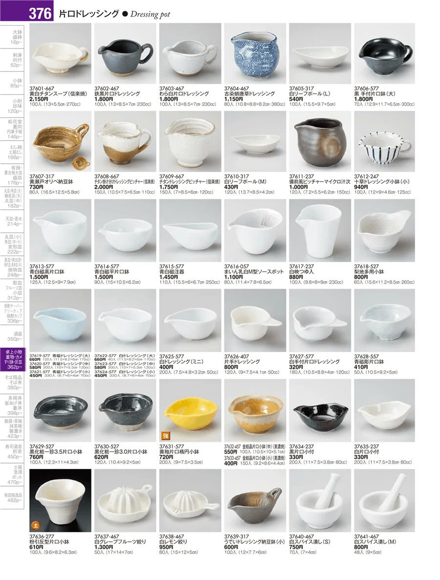 卓上小物・蓋物・カメ・すり鉢・灰皿 ページ376