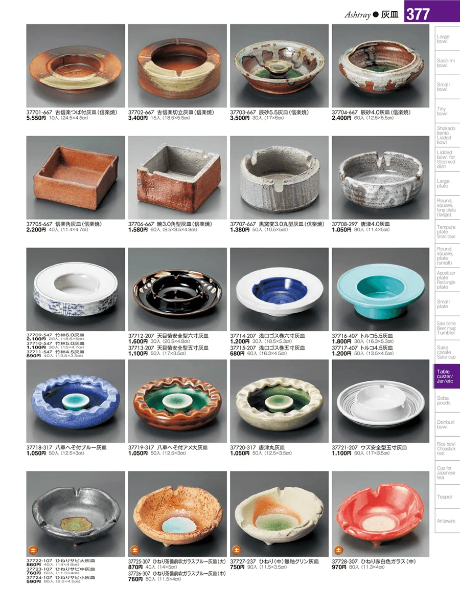 卓上小物・蓋物・カメ・すり鉢・灰皿 ページ377