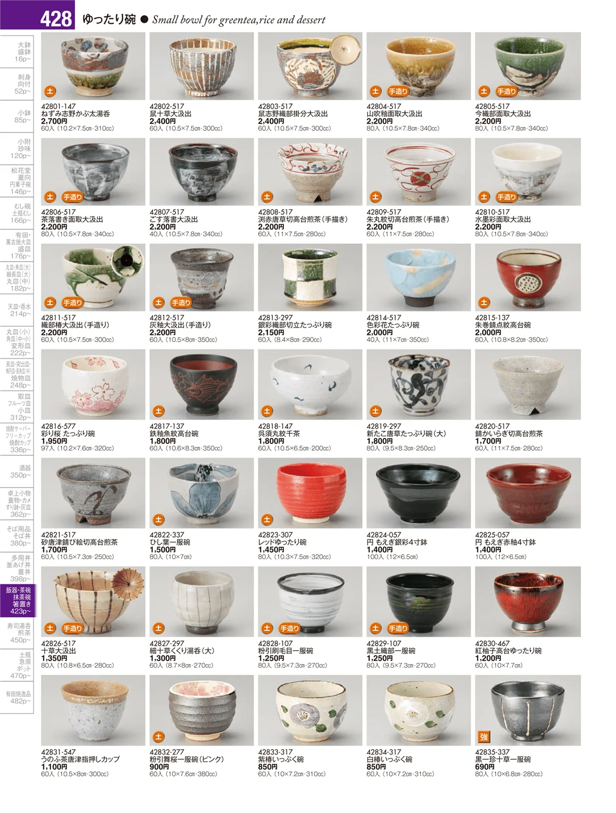 陶雅vol.17・ページ番号428・大茶・茶漬・ライス丼・飯器・ゆったり碗・抹茶碗・茶碗・箸置