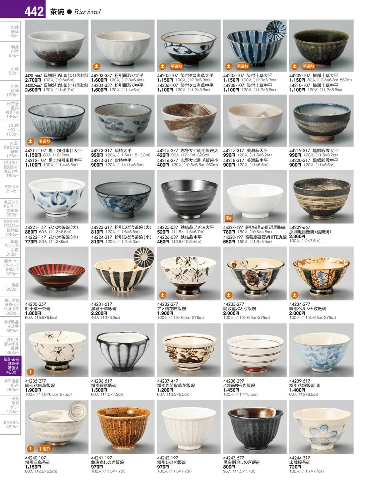 陶雅vol.17・ページ番号442・大茶・茶漬・ライス丼・飯器・ゆったり碗・抹茶碗・茶碗・箸置