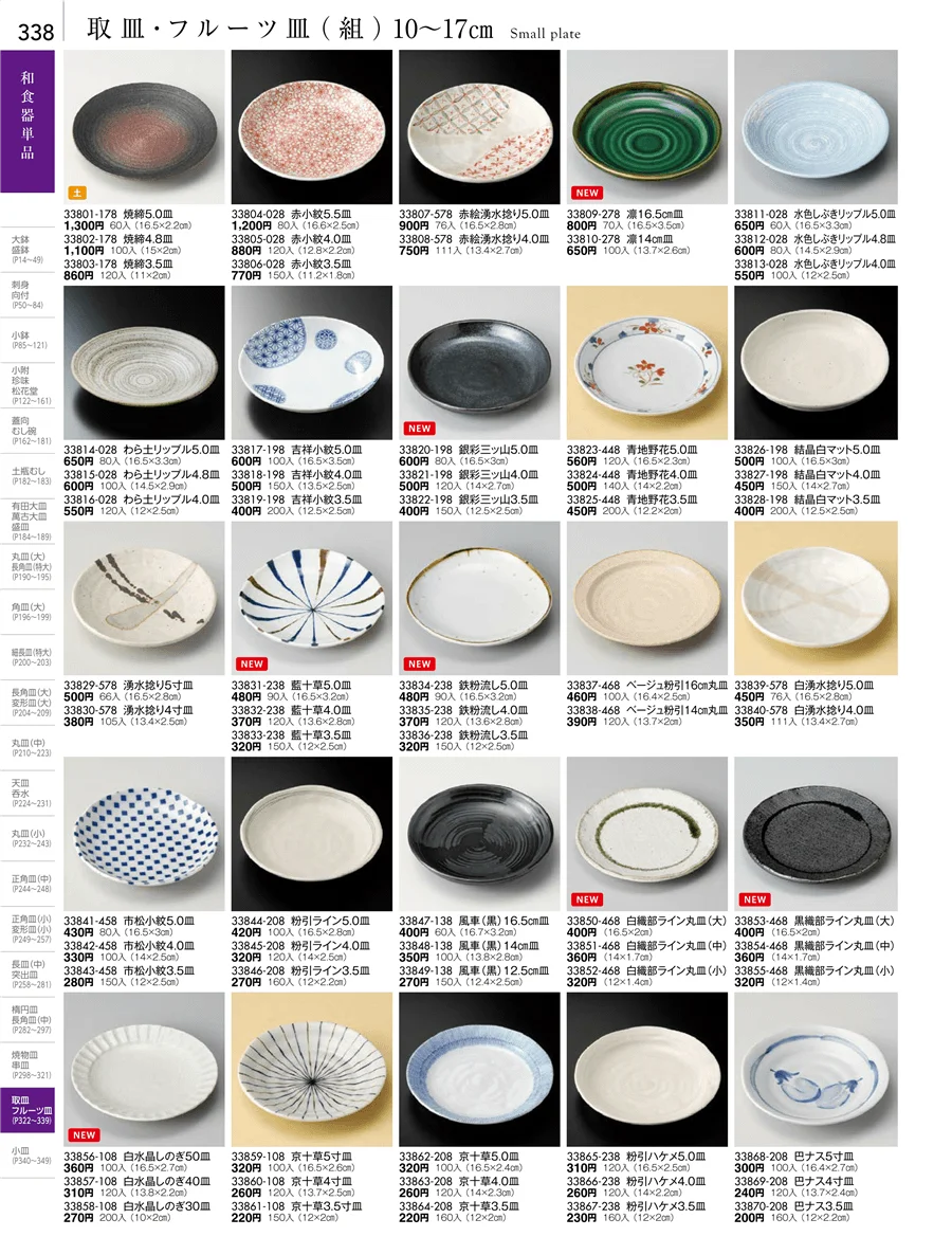 取皿・フルーツ皿・小皿・手塩皿 ページ338