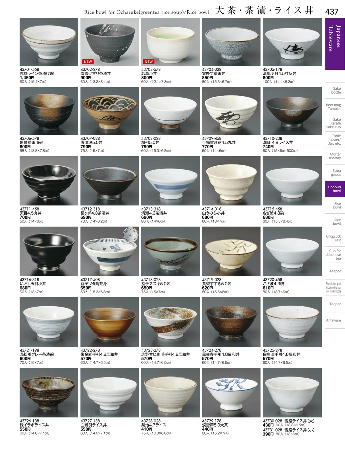 陶雅vol.18・ページ番号437・大茶・茶漬・ライス丼・飯器・ゆったり碗・抹茶碗・茶碗・箸置