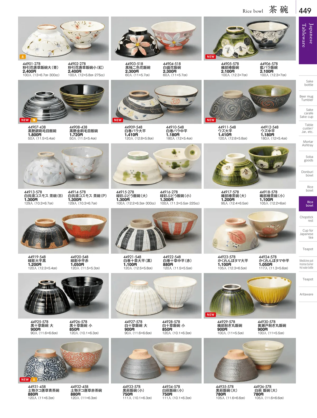 陶雅vol.18・ページ番号449・大茶・茶漬・ライス丼・飯器・ゆったり碗・抹茶碗・茶碗・箸置
