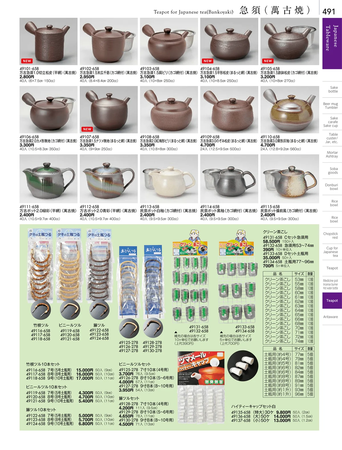 陶雅vol.18・ページ番号491・土瓶・急須・ポット