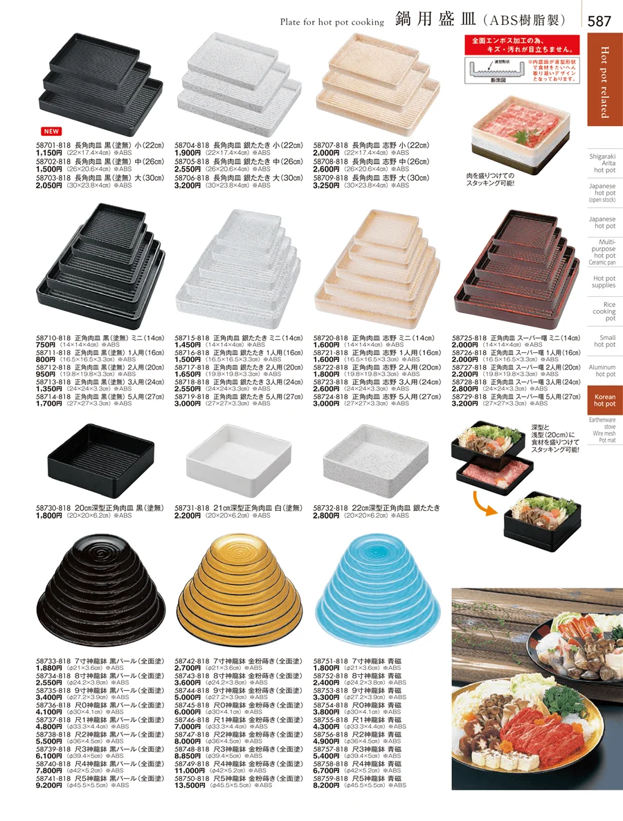 アルミ鍋・コンロ・韓国鍋・韓国料理用品・鍋用盛皿 ページ587