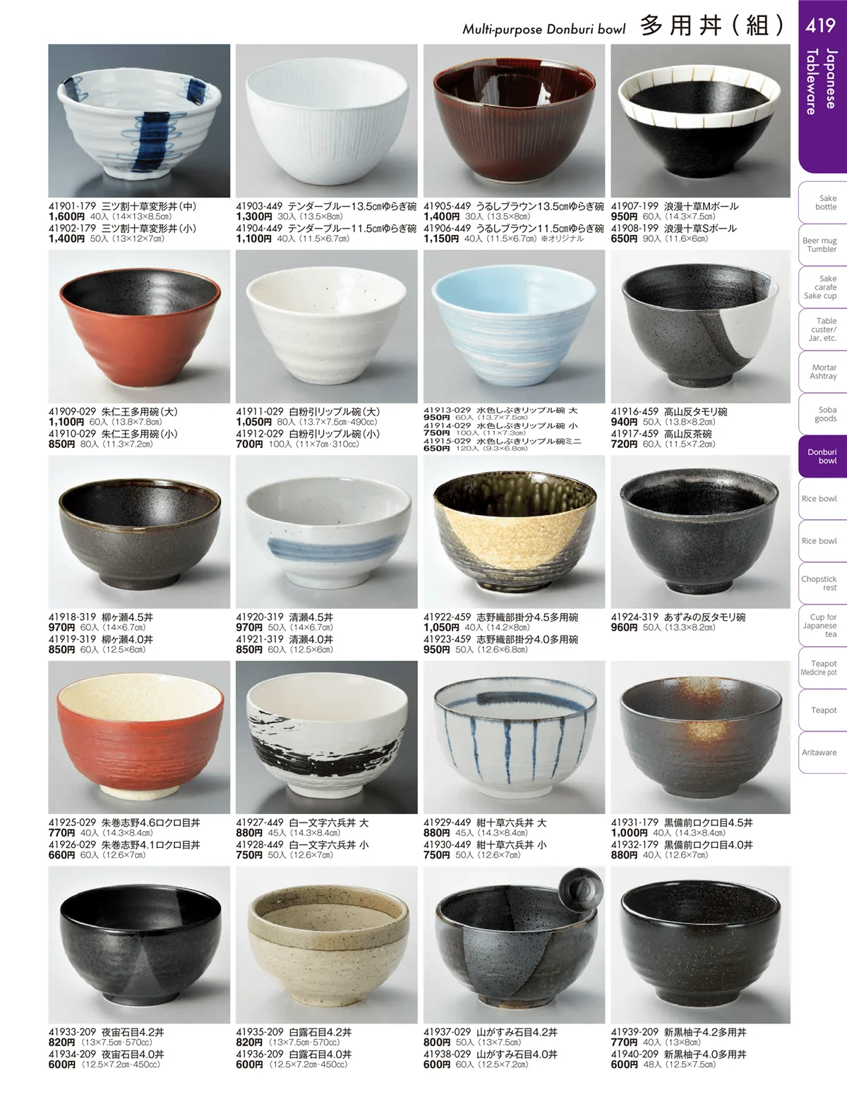 陶雅vol.19・ページ番号419・多用丼・蓋丼