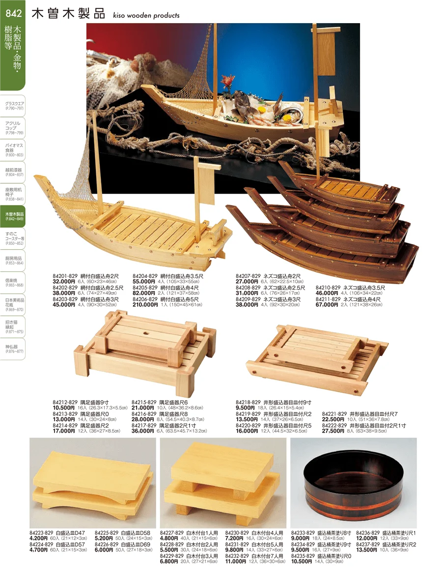 木曽木製品・PBT樹脂箸・スノコ・木台トレイ ページ842