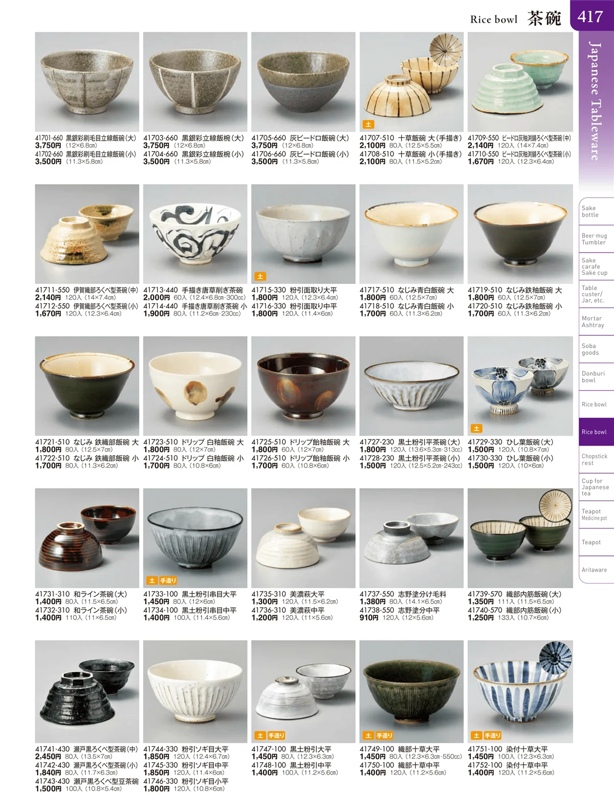 陶雅vol.20・ページ番号417・大茶・茶漬・ライス丼・飯器・ゆったり碗・抹茶碗・茶碗・箸置