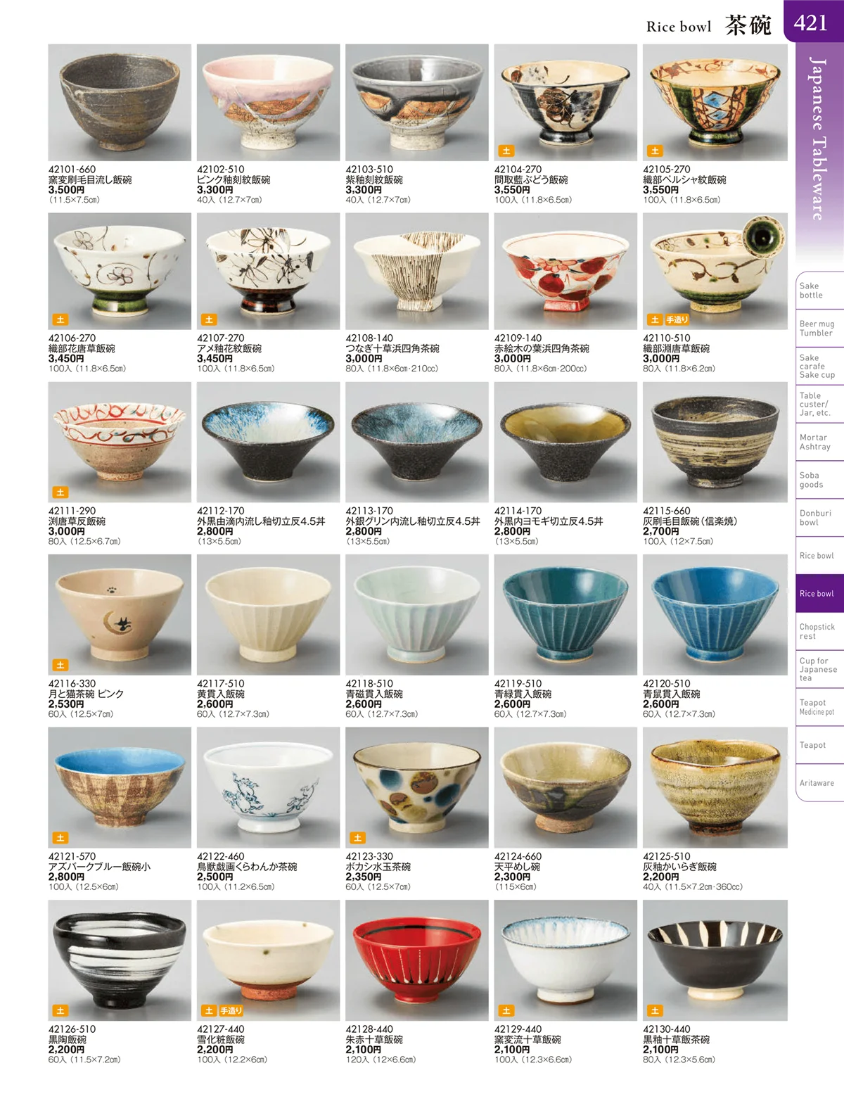 陶雅vol.20・ページ番号421・大茶・茶漬・ライス丼・飯器・ゆったり碗・抹茶碗・茶碗・箸置