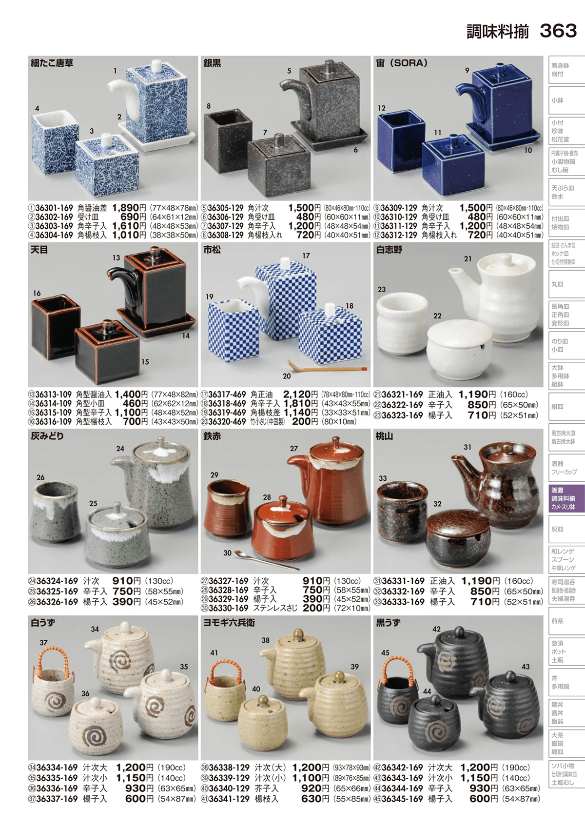 陶里vol.29・ページ番号363・調味料揃