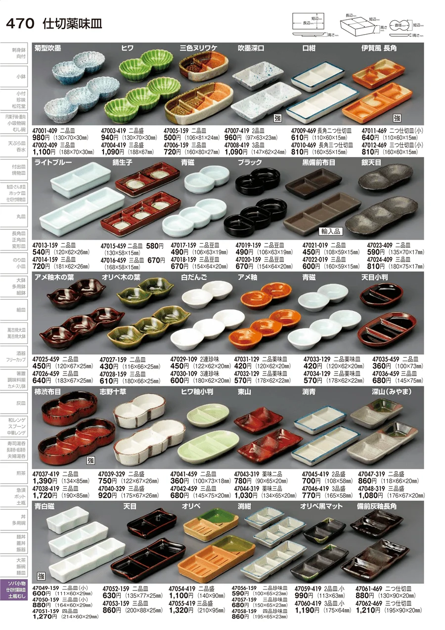 仕切薬味皿 ページ470