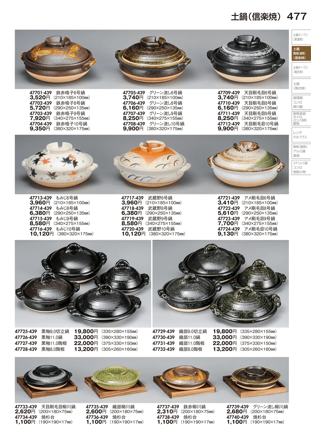 陶里vol.29・ページ番号477・土鍋（信楽焼）