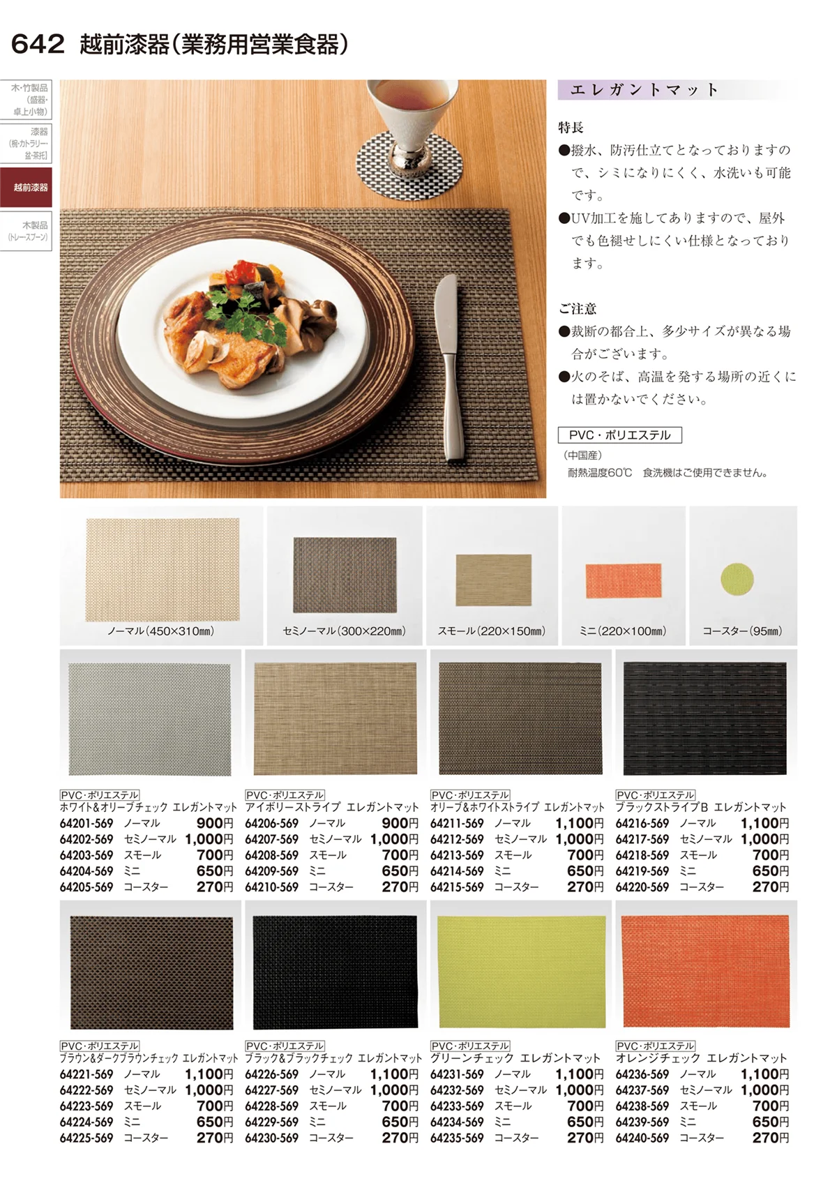 陶里vol.29・ページ番号642・越前漆器（業務用営業食器）