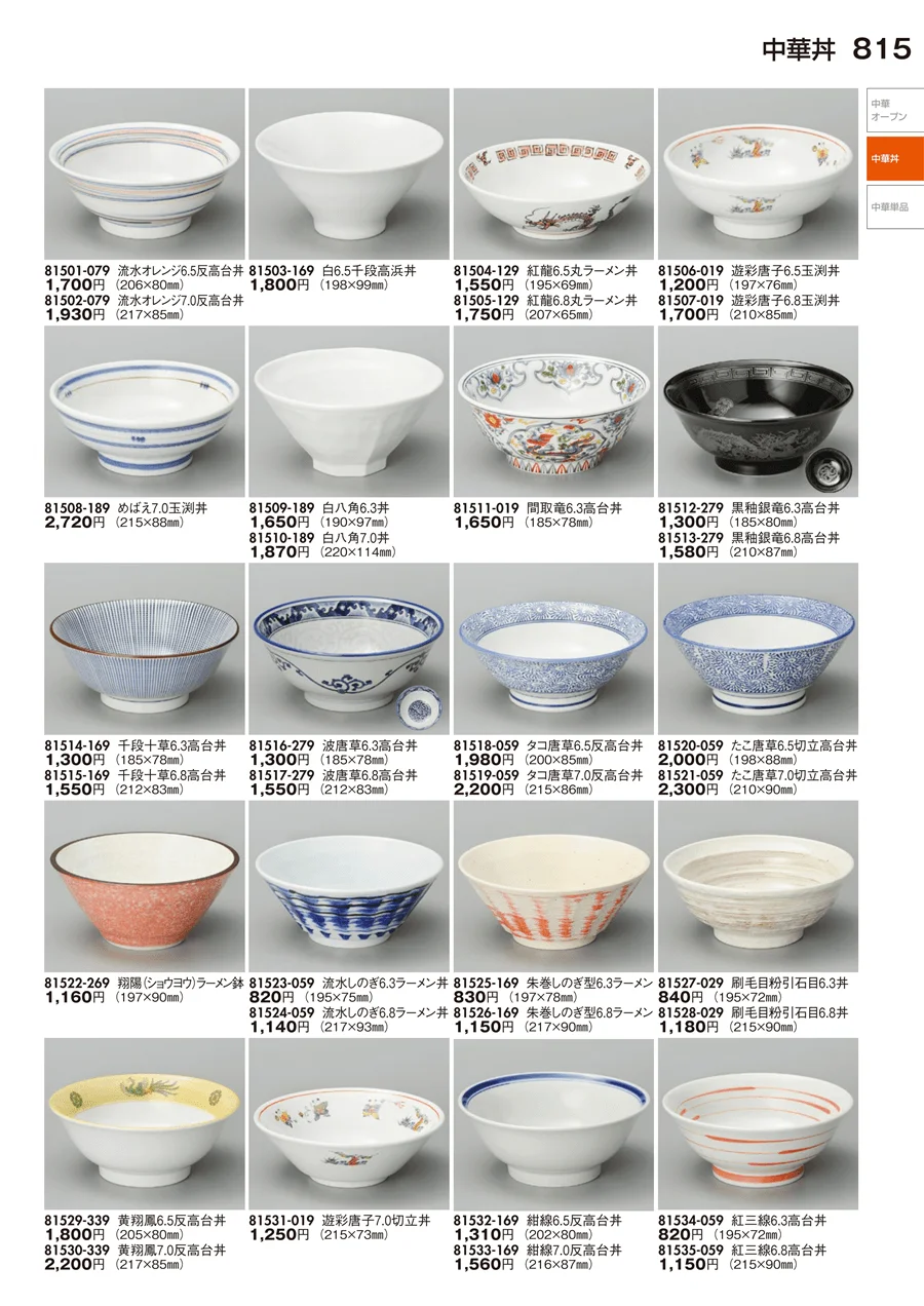 中華丼・中華単品 ページ815