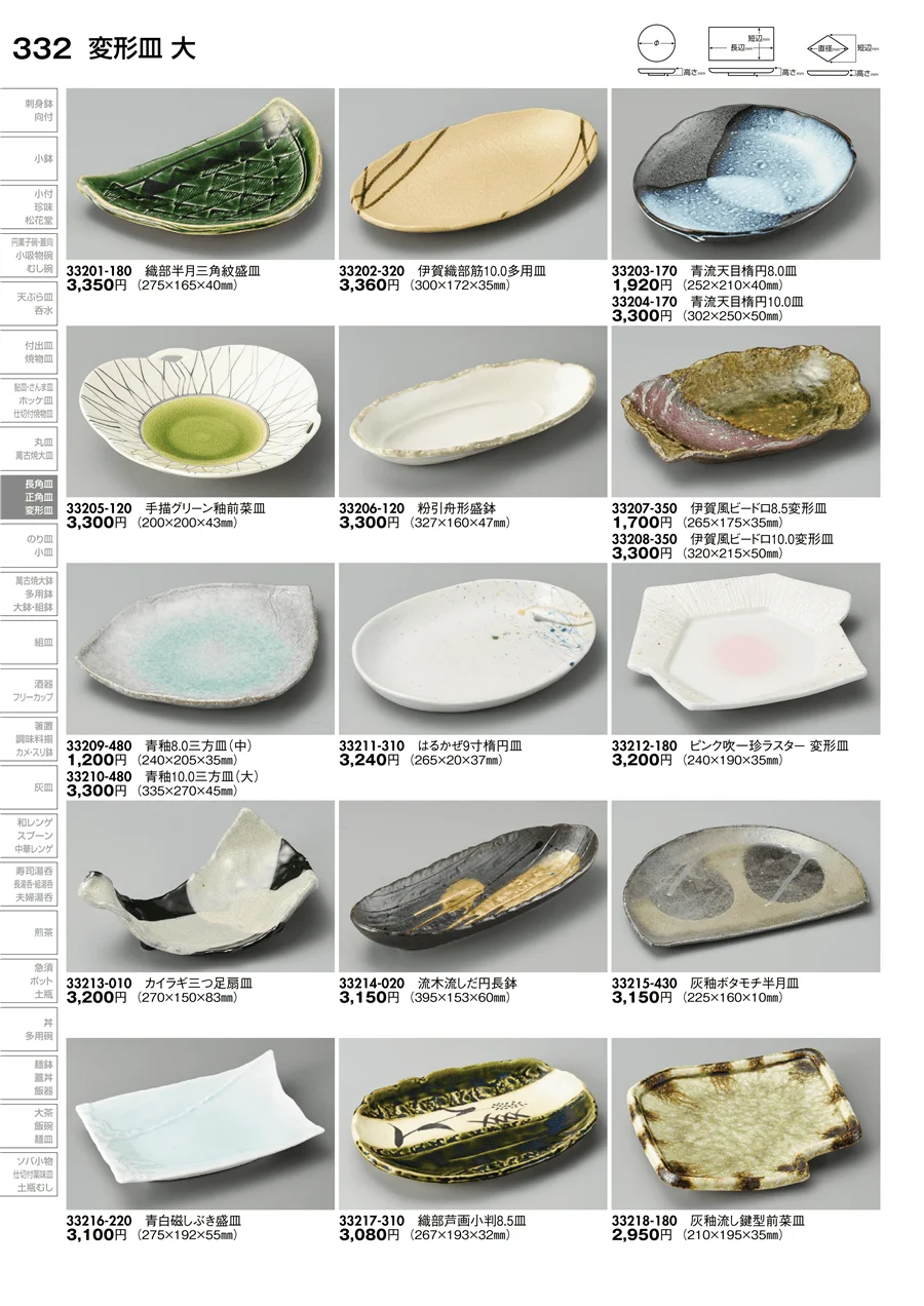 変形皿 ページ332