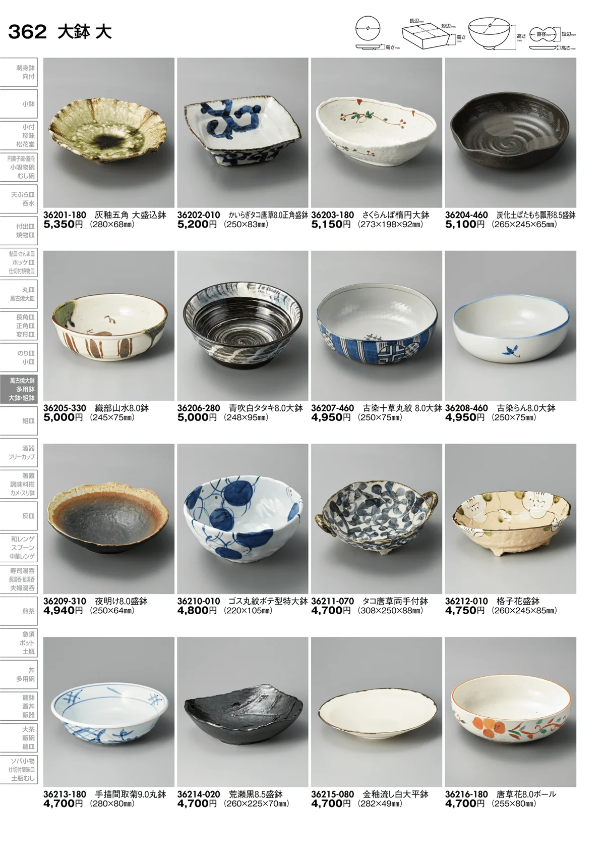 陶里vol.30・ページ番号362・大鉢･萬古焼 大鉢