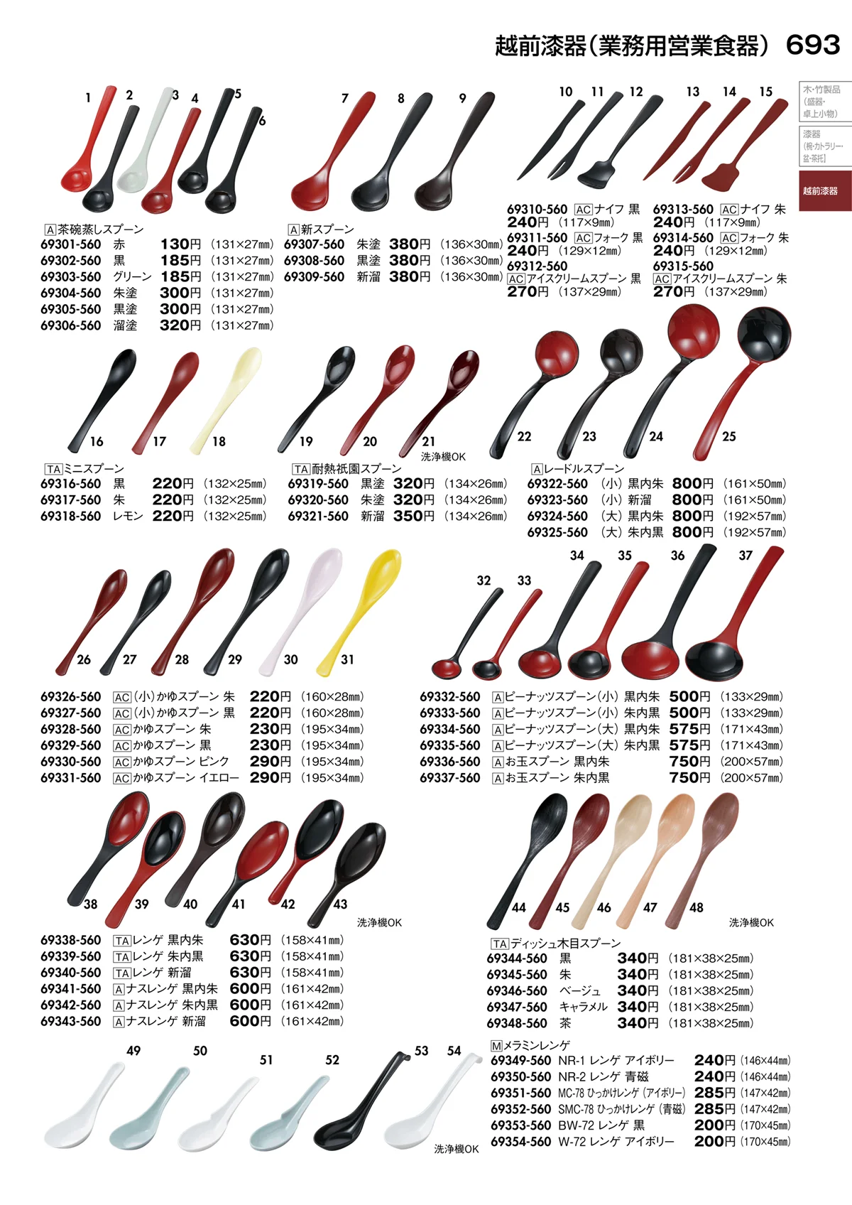 陶里vol.30・ページ番号693・越前漆器（業務用営業食器）